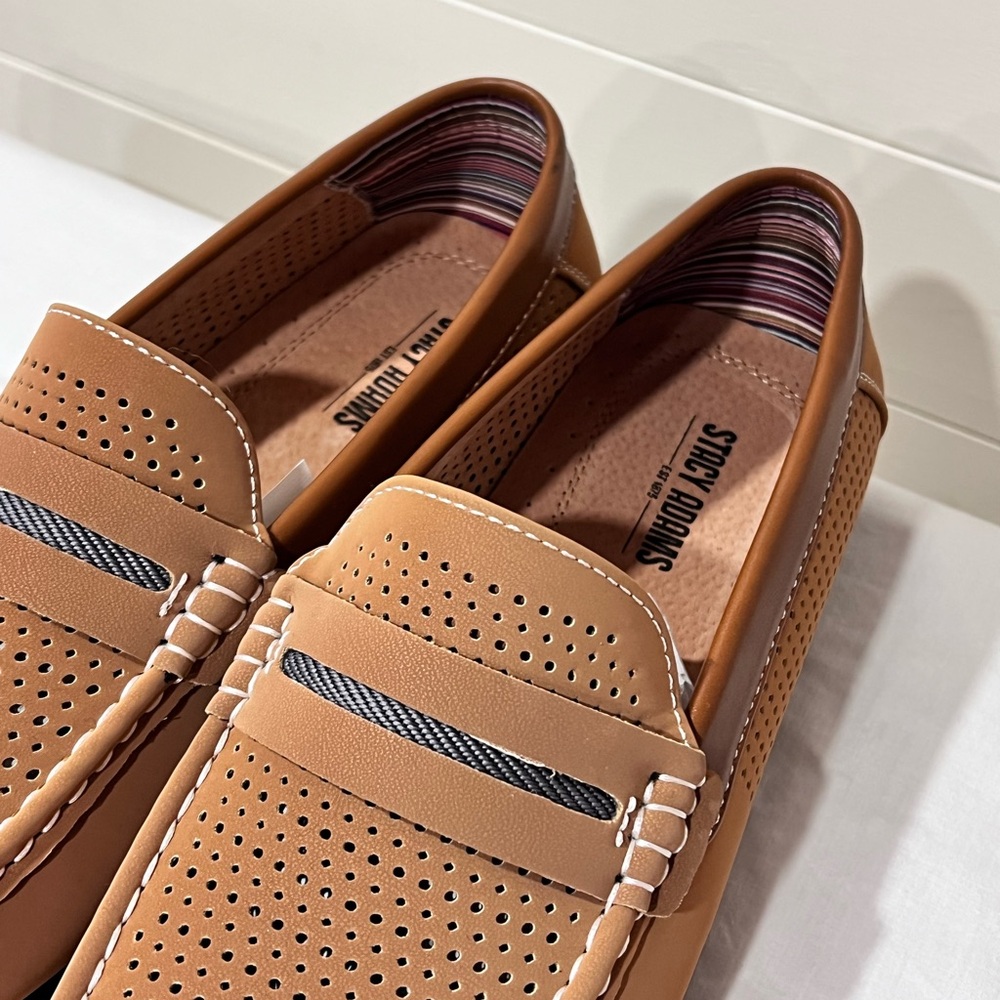 New Stacy Adams Corby Sz 7.5M Saddle Slip On Walking Shoes Tan 25513-240 - Picture 7 of 7